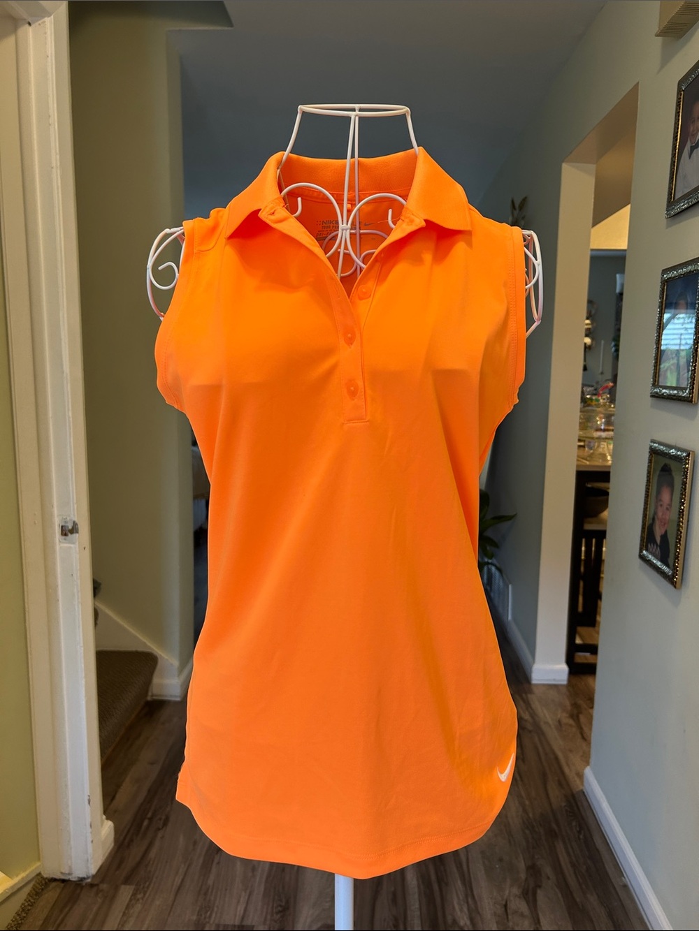 Nike Women's Bright Orange Sleeveless Polo Tank